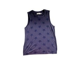 Nation LTD Sleeveless Star Print Tank Top – XS – Navy Blue – Comfy & Stylish